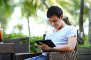 using a tablet